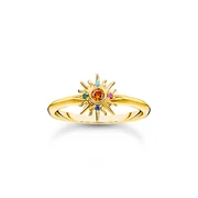 Thomas Sabo TR2458-488-7-54 VGold-plated ring w. sun and colourful stones 