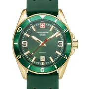 Swiss Alpine Military 7034.1814 Mens Watch Sierra gold green 42mm 10ATM
