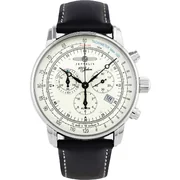Zeppelin 8680-3 Alarm Chronograph 100 Years Mens Watch 43mm 5ATM