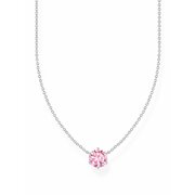 Thomas Sabo KE2210-051-9-L45V Silver Necklace with pink Zirconia Pendant 40-45 cm Ladies