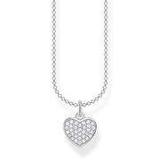 Thomas Sabo KE2046-051-14-L38V Silver Pavé Heart Necklace 36-38 cm Ladies