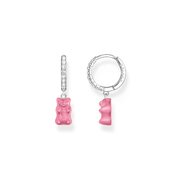 Thomas Sabo CR726-052-9 Silver Single Hoop Earrings with pink Gold Bears 28,0 mm Ladies