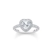 Thomas Sabo TR2477-051-14-54 Silver Halo-Ring in Heart Shape with white Zirconia Ladies