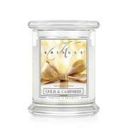 Kringle Candle Gold & Cashmere lõhnav küünal, keskmine 2 taht (411 g)