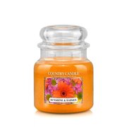 Country Candle Sunshine & Daisies lõhnav küünal, keskmine 2 tahiga (453 g)