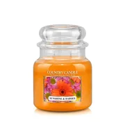Country Candle Sunshine & Daisies lõhnav küünal, keskmine 2 tahiga (453 g)