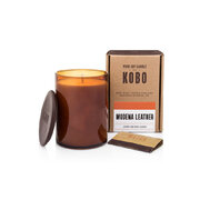KOBO Woodblock Candle Modena Nahast lõhnav küünal (15 untsi / 425g)