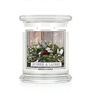 Kringle Candle Juniper & Laurel lõhnav küünal keskmine 2-tahat (411 g)