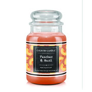 Country Candle FARMSTAND Virsikute ja basiiliku suur 2 tahiga lõhnaküünal (652 g)