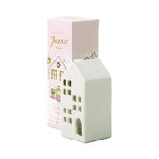 Paddywax Incense Holiday Village Ceramic – valge maja 20 viirukikoonuse jaoks – tiikpuu tubakas
