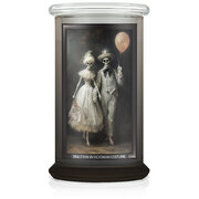 Kringle Candle Halloweeni printimisel põhinev viktoriaanlikus kostüümis skelett suur kahe tahiga lõhnav küünal (624 g)