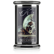 Kringle Candle Halloween Skull & Sonnet suur kahe tahiga lõhnaküünal (624 g)