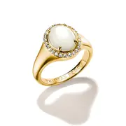 Thomas Sabo TR2542-M01-14-58 Halo Ring with Mother of Pearl for Women, Gold-Plated