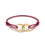 Thomas Sabo A2236-M03-10-L24V Textile Bracelet Together Gold-Plated, Adjustable