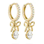 Thomas Sabo CR749-M01-14 Hoop Earrings with Bow Pendant Gold-Plated Women