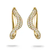 Thomas Sabo CR765-M01-14 Wave-Shaped Hoop Earrings with Cubic Zirconia Gold-Plated Women