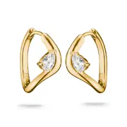 Thomas Sabo CR763-M01-14 Hoop Earrings with Teardrop-Shaped Cubic Zirconia Gold-Plated Women